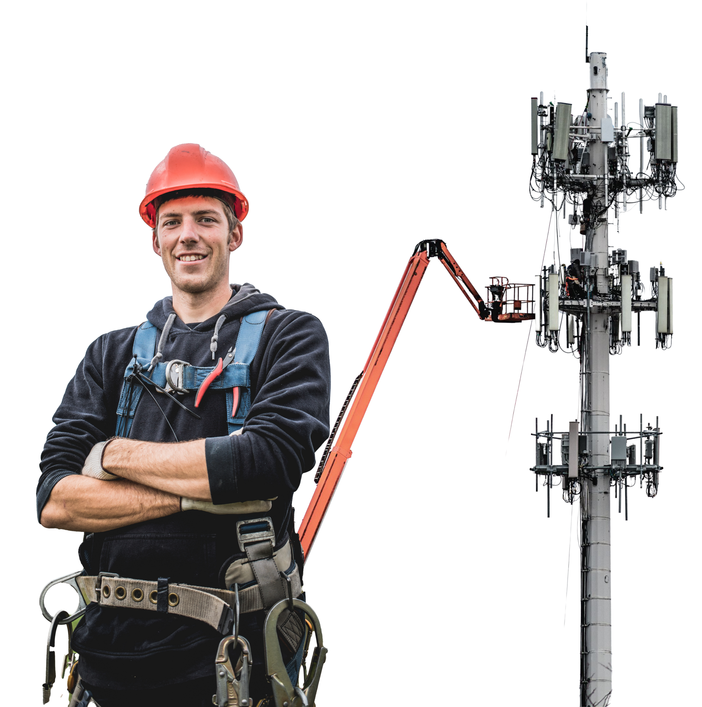 Smiling Cell Site Tower Technician